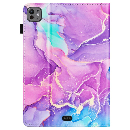 For iPad Pro 11 2024 Marble Litchi Leather Smart Tablet Case(Purple) - iPad Pro 11 2024 Cases by buy2fix | Online Shopping UK | buy2fix