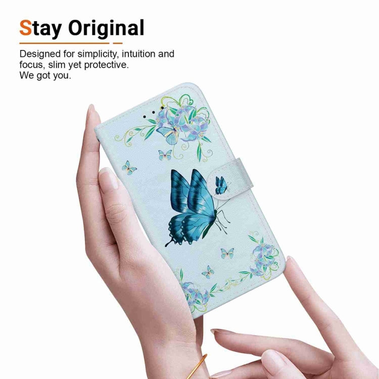 For Samsung Galaxy S25 Ultra 5G Crystal Texture Colored Drawing Leather Phone Case(Blue Pansies) - Galaxy S25 Ultra 5G Cases by buy2fix | Online Shopping UK | buy2fix