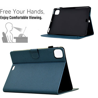 For iPad Pro 11 2024 Solid Color Fiber Texture Smart Tablet Leather Case(Royal Blue) - iPad Pro 11 2024 Cases by buy2fix | Online Shopping UK | buy2fix