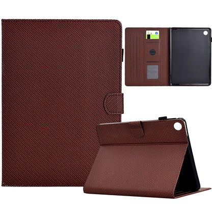 For Samsung Galaxy Tab A9+ Solid Color Fiber Texture Smart Tablet Leather Case(Brown) - Galaxy Tab A9+ by buy2fix | Online Shopping UK | buy2fix