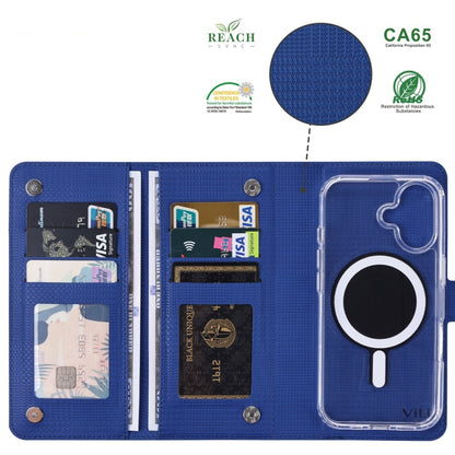 For iPhone 13 ViLi GHA-C Series RFID MagSafe Magnetic Flip Leather Phone Case(Blue) - iPhone 13 Cases by ViLi | Online Shopping UK | buy2fix