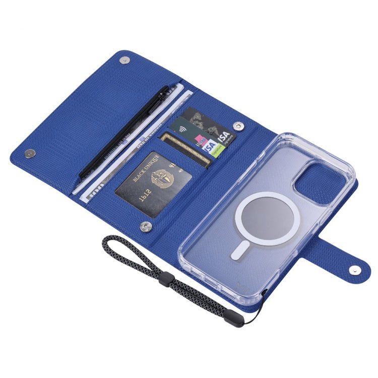 For iPhone 14 Pro Max ViLi GHB-C Series RFID MagSafe Magnetic Flip Leather Phone Case(Blue) - iPhone 14 Pro Max Cases by ViLi | Online Shopping UK | buy2fix