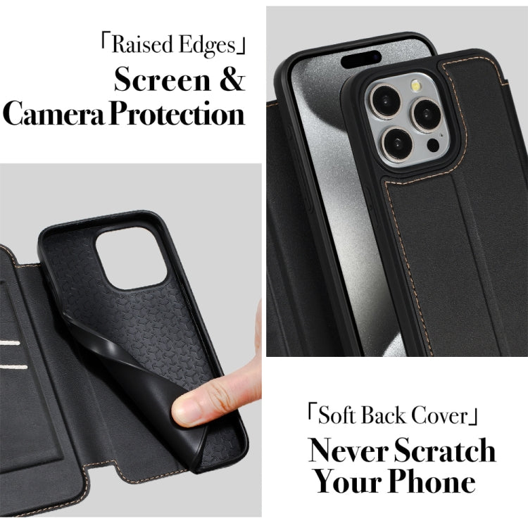 For iPhone 16 Pro Magnetic Armor Series RFID Card Slots Leather Phone Case(Orange) - iPhone 16 Pro Cases by buy2fix | Online Shopping UK | buy2fix