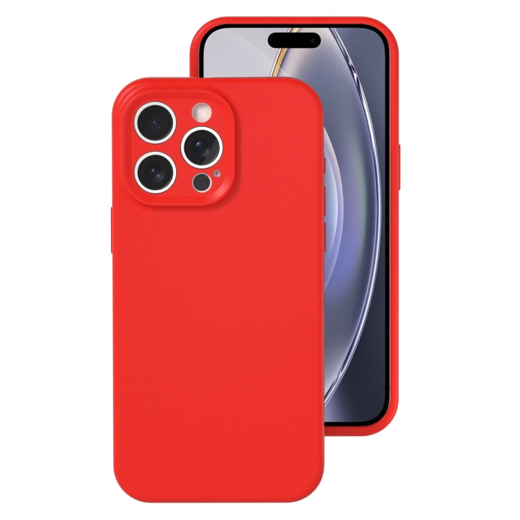 For iPhone 16 Pro Max Precise Hole Liquid Silicone Jelly Color Full Coverage Phone Case(The Chinese Red) - iPhone 16 Pro Max Cases by buy2fix | Online Shopping UK | buy2fix