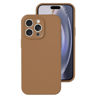 For iPhone 16 Pro Precise Hole Liquid Silicone Jelly Color Full Coverage Phone Case(Khaki) - iPhone 16 Pro Cases by buy2fix | Online Shopping UK | buy2fix