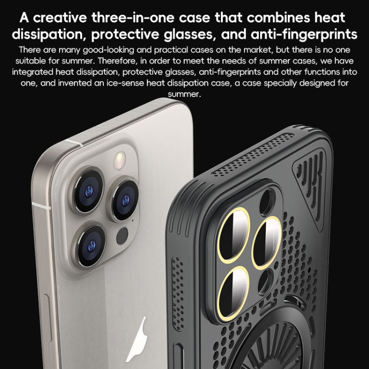 For iPhone 15 Pro Hollow Cooling MagSafe Shockproof Phone Case(White) - iPhone 15 Pro Cases by buy2fix | Online Shopping UK | buy2fix