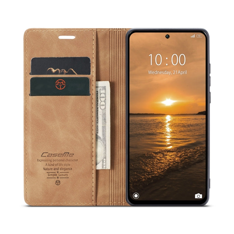 For Redmi 13 CaseMe 013 Multifunctional Horizontal Flip Leather Phone Case(Brown) - Redmi 13 Cases by CaseMe | Online Shopping UK | buy2fix