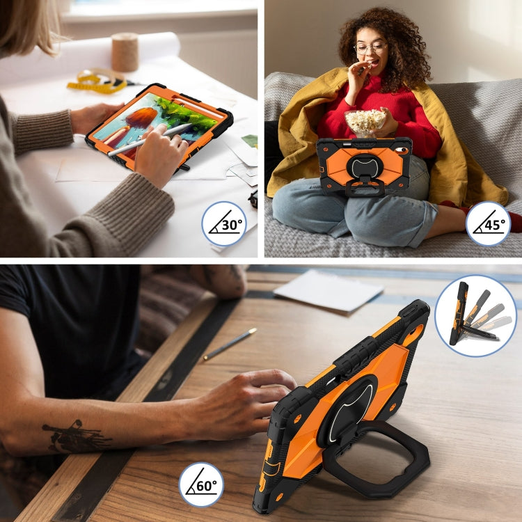 For Huawei Matepad 11.5 2023 Contrast Color Robot Silicone Hybrid PC Tablet Case(Black Orange) - Huawei by buy2fix | Online Shopping UK | buy2fix