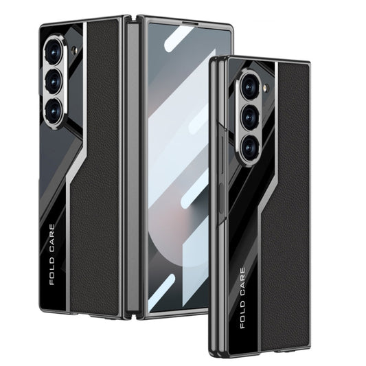 For Samsung Galaxy Z Fold6 GKK Integrated Plating TPU + Leather Supercar Full Coverage Phone Case(Black) - Galaxy Z Fold6 5G Cases by GKK | Online Shopping UK | buy2fix