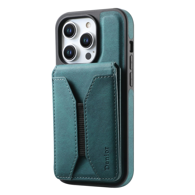 For iPhone 14 Pro Max Denior D17 Skin Feel MagSafe Detachable Card Slot Phone Case(Blue) - iPhone 14 Pro Max Cases by Denior | Online Shopping UK | buy2fix