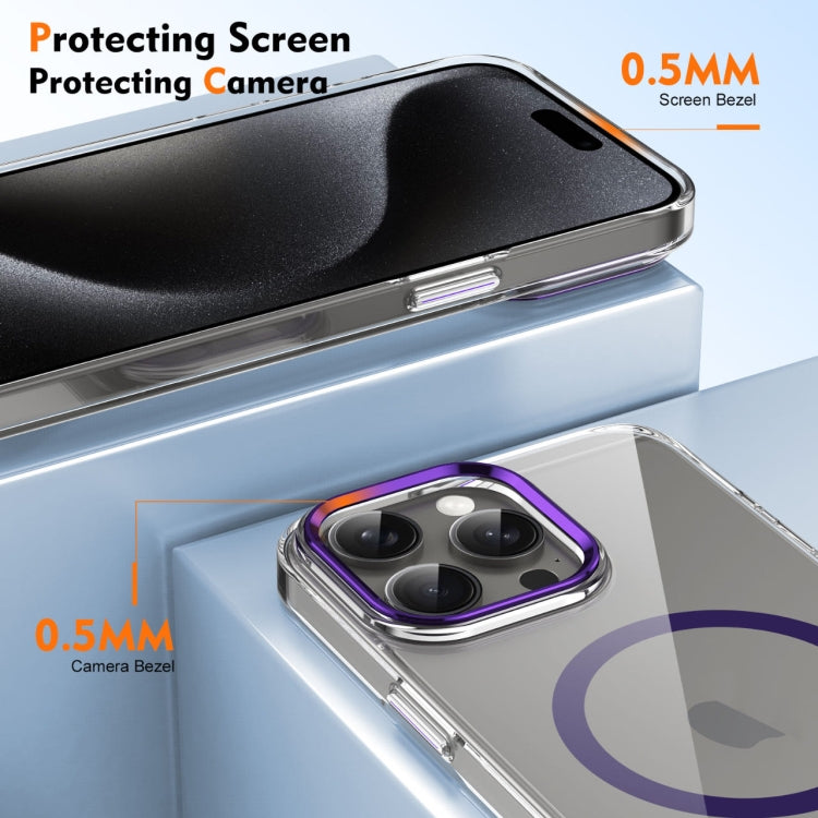 For iPhone 16 Pro Ice Feel HD Transparent MagSafe PC Full Coverage Phone Case(Purple) - iPhone 16 Pro Cases by buy2fix | Online Shopping UK | buy2fix