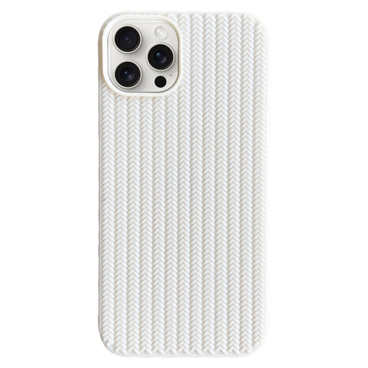 For iPhone 16 Pro Weave Texture TPU Phone Case(White) - iPhone 16 Pro Cases by buy2fix | Online Shopping UK | buy2fix