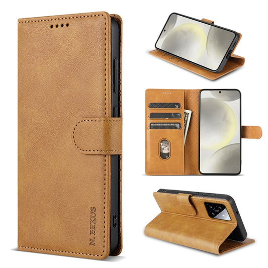 For Xiaomi 14 N.BEKUS CSJ-P1 Solid Color Leather Phone Case(Brown) - 14 Cases by N.BEKUS | Online Shopping UK | buy2fix