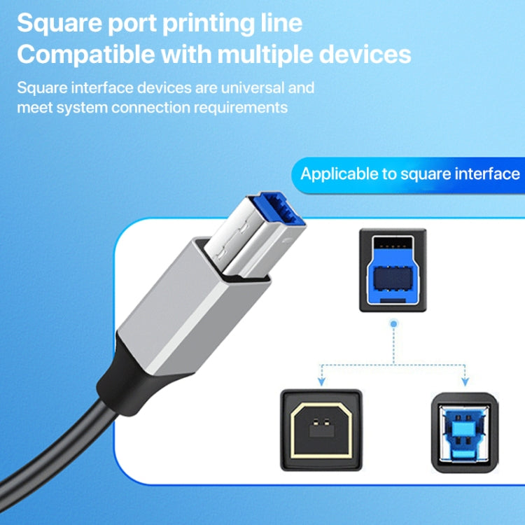 USB 3.0 A Male to USB-B Square Interface Printer Data Transmission Adapter Cable, Length:1m - USB Cable by buy2fix | Online Shopping UK | buy2fix