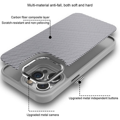 For iPhone 12 Carbon Fiber Texture MagSafe Magnetic Shockproof Phone Case(Grey) - iPhone 12 / 12 Pro Cases by buy2fix | Online Shopping UK | buy2fix