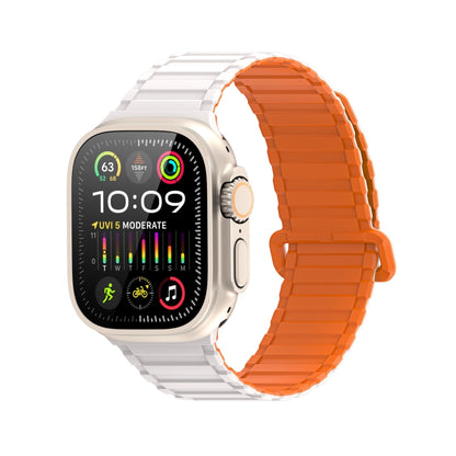 For Apple Watch Ultra 49mm DUX DUCIS KJ Series Magnetic Buckle Silicone Watch Band(Starlight Orange) - Watch Bands by DUX DUCIS | Online Shopping UK | buy2fix