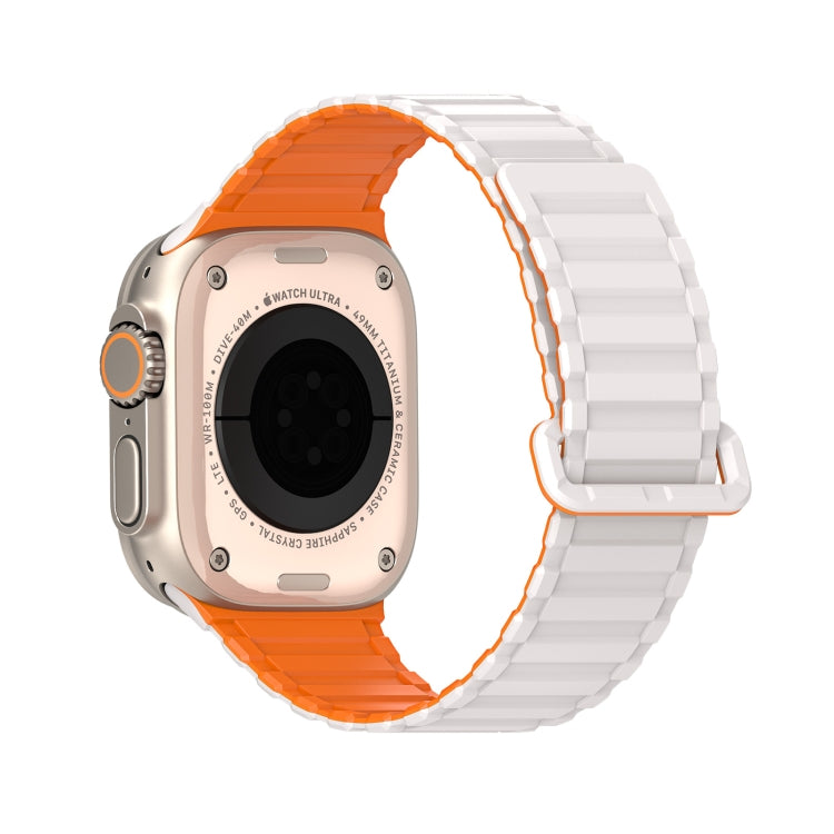 For Apple Watch Series 6 44mm DUX DUCIS KJ Series Magnetic Buckle Silicone Watch Band(Starlight Orange) - Watch Bands by DUX DUCIS | Online Shopping UK | buy2fix