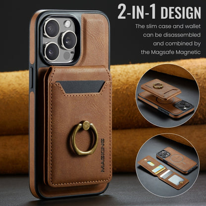 For iPhone 15 Plus DG.MING K1 MagSafe Detachable Wallet RFID Back Cover Phone Case(Brown) - iPhone 15 Plus Cases by DG.MING | Online Shopping UK | buy2fix