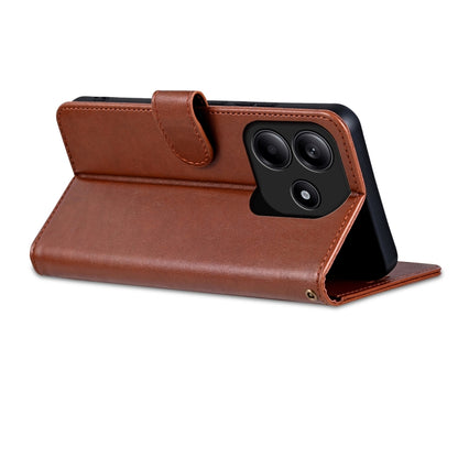 For Redmi Note 14 5G AZNS Sheepskin Texture Flip Leather Phone Case(Brown) - Note 14 Cases by AZNS | Online Shopping UK | buy2fix