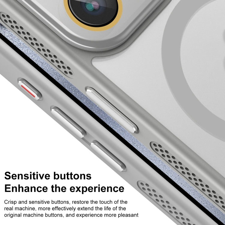 For iPhone 16 Pro Side Cooling Skin Feel Frosted MagSafe Magnetic Phone Case(Grey) - iPhone 16 Pro Cases by buy2fix | Online Shopping UK | buy2fix