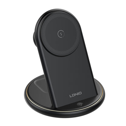 LDNIO WL02 25.5W 5 in 1 MagSafe Wireless Charger with 30cm Type-C Cable(Black) - Wireless Charger by LDNIO | Online Shopping UK | buy2fix