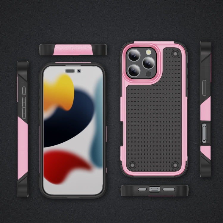 For iPhone 16 Pro PC + TPU Shockproof Protective Phone Case(Pink+Black) - iPhone 16 Pro Cases by buy2fix | Online Shopping UK | buy2fix