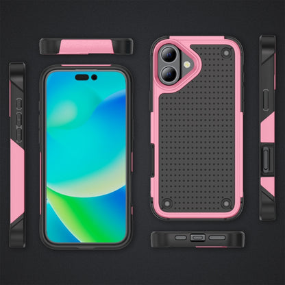 For iPhone 16 PC + TPU Shockproof Protective Phone Case(Pink+Black) - iPhone 16 Cases by buy2fix | Online Shopping UK | buy2fix