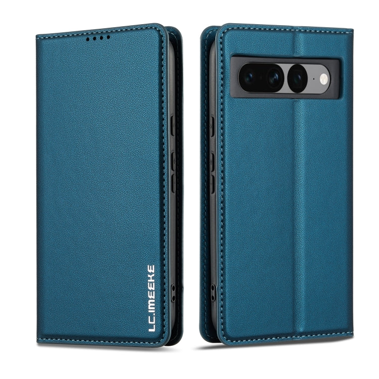 For Google Pixel 7 Pro 5G LC.IMEEKE L1 Series Frosted Fine Texture PU Phone Case(Blue) - Google Cases by LC.IMEEKE | Online Shopping UK | buy2fix