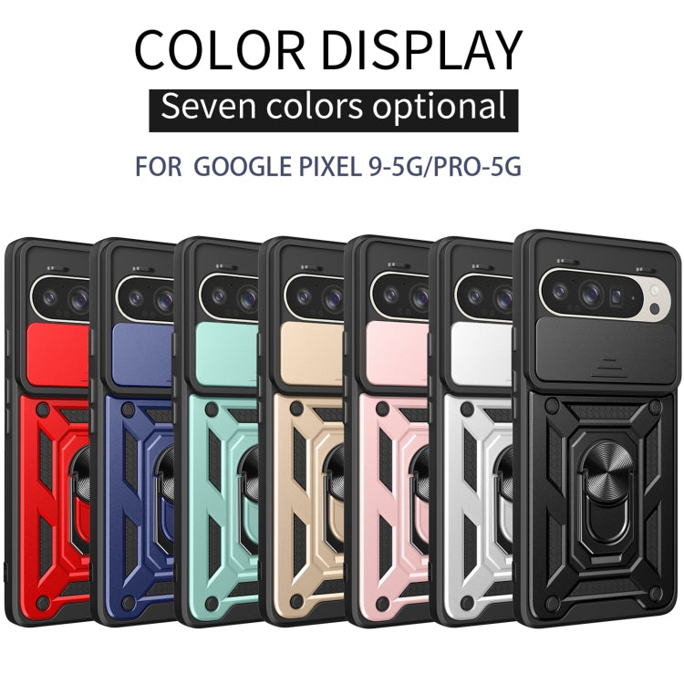 For Google Pixel 9 / 9 Pro Sliding Camera Cover Design TPU+PC Phone Case(Green) - Google Cases by buy2fix | Online Shopping UK | buy2fix