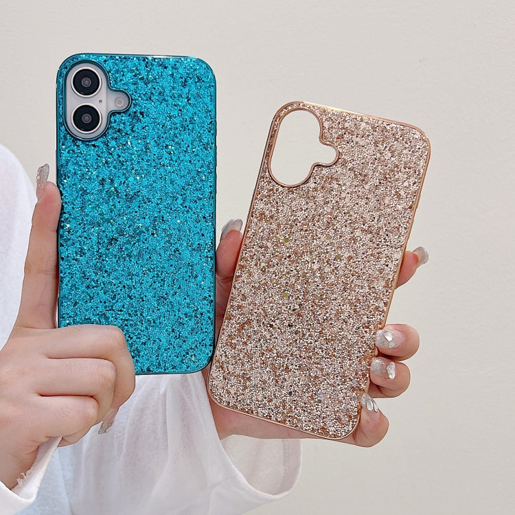 For iPhone 16 Plus Glitter Powder Shockproof TPU Phone Case(Gold) - iPhone 16 Plus Cases by buy2fix | Online Shopping UK | buy2fix