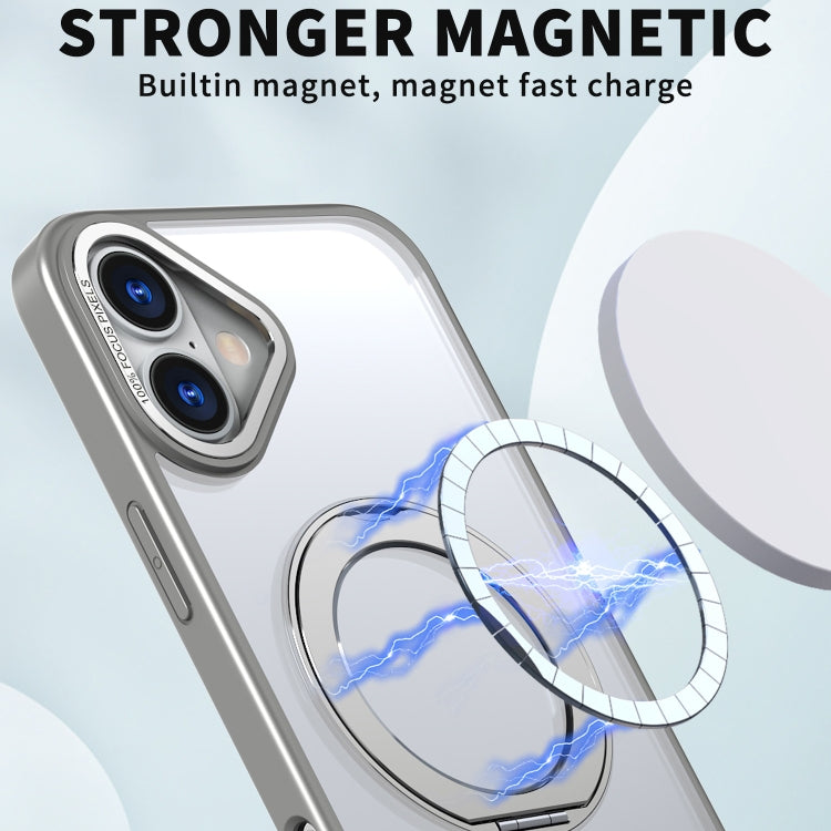 For iPhone 16 Plus Wing Series MagSafe Magnetic Ring Holder Phone Case(Titanium Gray) - iPhone 16 Plus Cases by buy2fix | Online Shopping UK | buy2fix