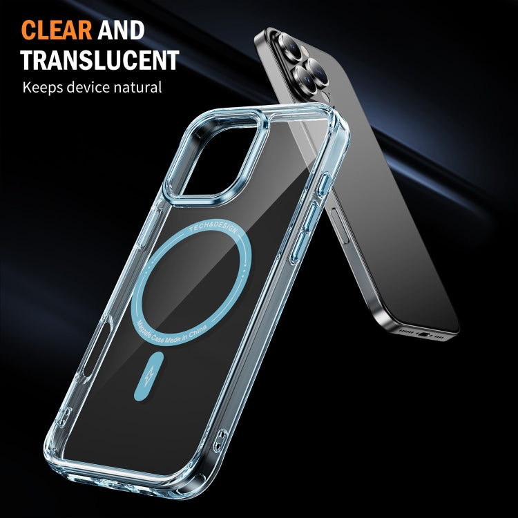 For iPhone 16 Pro Airbag Magsafe PC Hybrid TPU Phone Case(Clear Blue) - iPhone 16 Pro Cases by buy2fix | Online Shopping UK | buy2fix