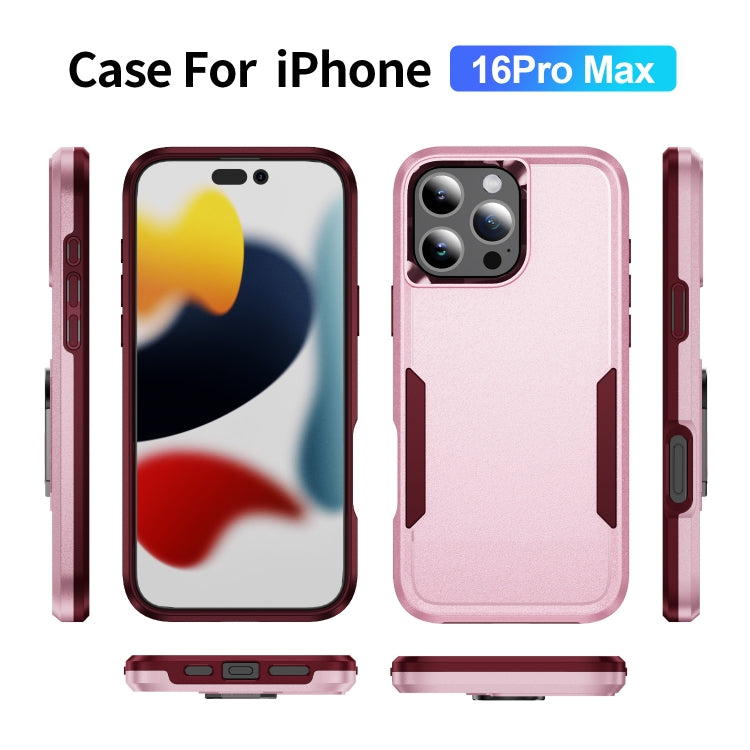 For iPhone 16 Pro Max Pioneer Armor Heavy Duty PC + TPU Phone Case(Pink+Rose Red) - iPhone 16 Pro Max Cases by buy2fix | Online Shopping UK | buy2fix