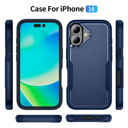 For iPhone 16 Pioneer Armor Heavy Duty PC + TPU Phone Case(Blue) - iPhone 16 Cases by buy2fix | Online Shopping UK | buy2fix