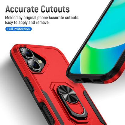 For iPhone 16 Pioneer Armor Heavy Duty PC + TPU Phone Case with Holder(Red+Black) - iPhone 16 Cases by buy2fix | Online Shopping UK | buy2fix