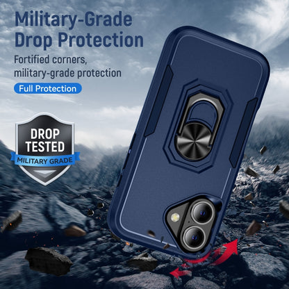 For iPhone 16 Pioneer Armor Heavy Duty PC + TPU Phone Case with Holder(Blue) - iPhone 16 Cases by buy2fix | Online Shopping UK | buy2fix