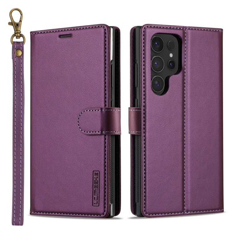 For Samsung Galaxy S24 Ultra 5G LC.IMEEKE L2 Series Detachable Magsafe PU Phone Case with Lanyard(Purple) - Galaxy S24 Ultra 5G Cases by LC.IMEEKE | Online Shopping UK | buy2fix