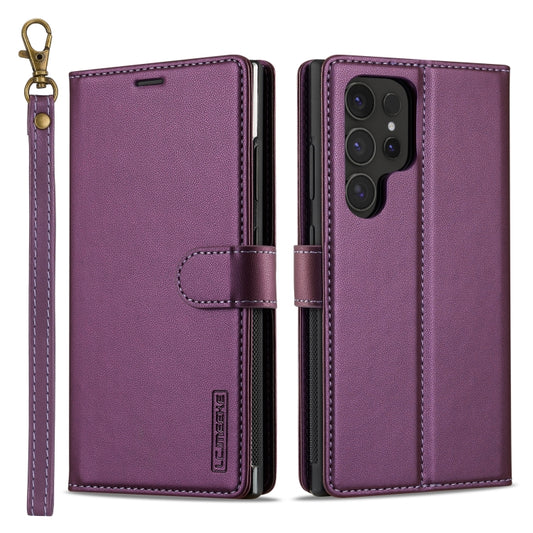 For Samsung Galaxy S24 Ultra 5G LC.IMEEKE L2 Series Detachable Magsafe PU Phone Case with Lanyard(Purple) - Galaxy S24 Ultra 5G Cases by LC.IMEEKE | Online Shopping UK | buy2fix