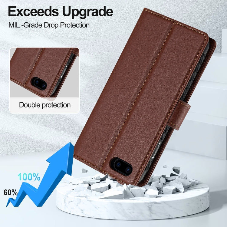 For iPhone 7 / 8 / SE 2020 2022 LC.IMEEKE L2 Series Detachable Magsafe PU Phone Case with Lanyard(Brown) - iPhone SE 2022 / 2020 / 8 / 7 Cases by LC.IMEEKE | Online Shopping UK | buy2fix