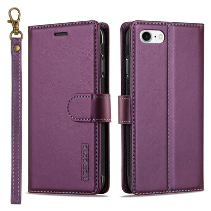 For iPhone 7 / 8 / SE 2020 2022 LC.IMEEKE L2 Series Detachable Magsafe PU Phone Case with Lanyard(Purple) - iPhone SE 2022 / 2020 / 8 / 7 Cases by LC.IMEEKE | Online Shopping UK | buy2fix