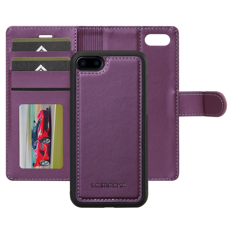 For iPhone 7 / 8 / SE 2020 2022 LC.IMEEKE L2 Series Detachable Magsafe PU Phone Case with Lanyard(Purple) - iPhone SE 2022 / 2020 / 8 / 7 Cases by LC.IMEEKE | Online Shopping UK | buy2fix