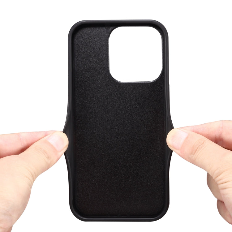 For iPhone 16 Pro Denior D08 PU Single Card Slot Holder Phone Case(Black) - iPhone 16 Pro Cases by Denior | Online Shopping UK | buy2fix