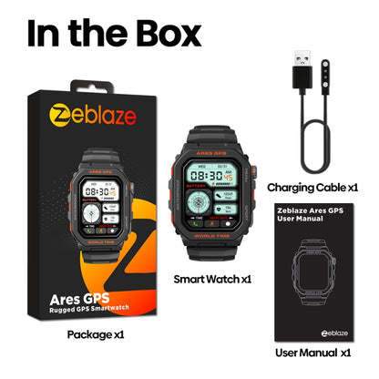 Zeblaze Ares GPS Rugged GPS Smart Watch, Support Heart Rate / Pulse Ox Blood Oxygen(Lava Black) - Smart Watches by Zeblaze | Online Shopping UK | buy2fix