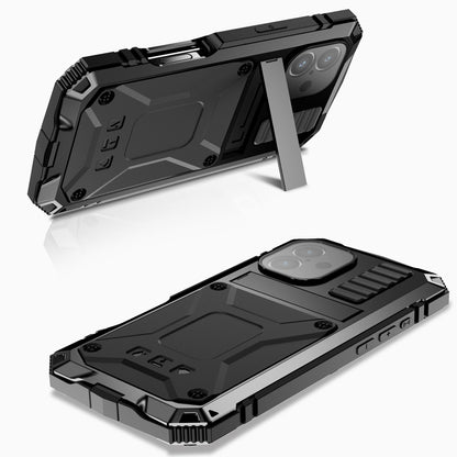 For iPhone 16 R-JUST Life Waterproof Dustproof Shockproof Phone Case(Black) - iPhone 16 Cases by R-JUST | Online Shopping UK | buy2fix