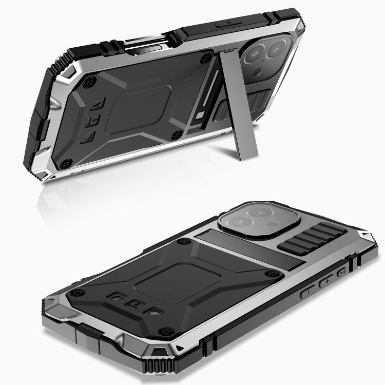 For iPhone 16 R-JUST Life Waterproof Dustproof Shockproof Phone Case(Silver) - iPhone 16 Cases by R-JUST | Online Shopping UK | buy2fix