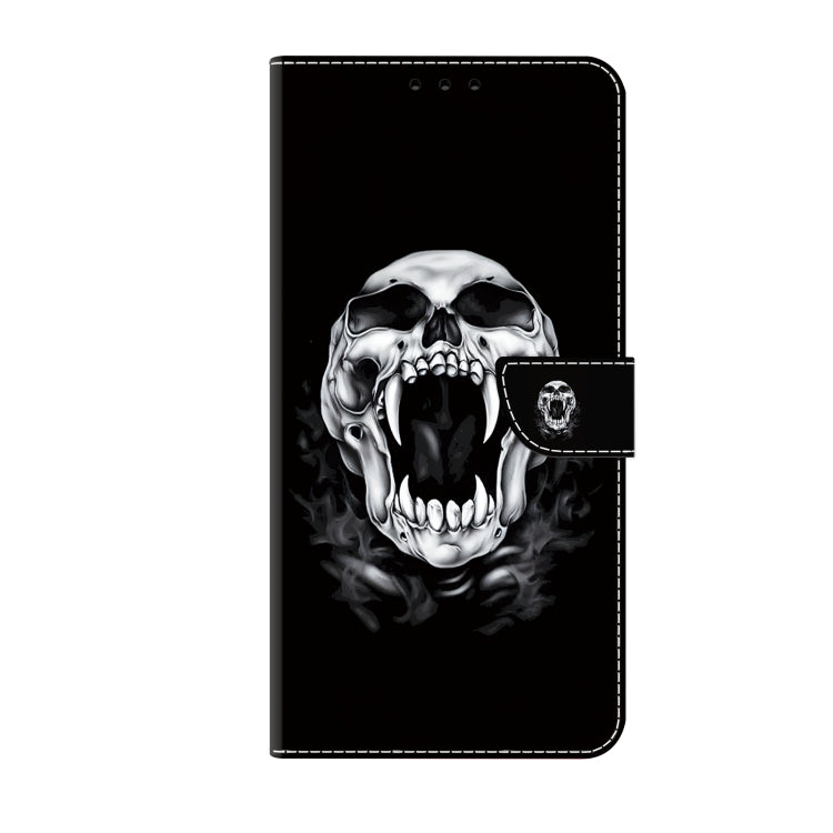 For iPhone 16 Crystal Painted Leather Phone case(Skull) - iPhone 16 Cases by buy2fix | Online Shopping UK | buy2fix