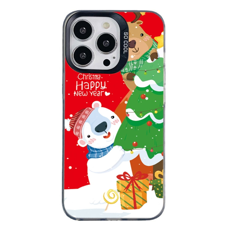 For iPhone 16 Pro Max Christmas Series PC Full Coverage Pattern Phone Case(CK033 Black) - iPhone 16 Pro Max Cases by buy2fix | Online Shopping UK | buy2fix