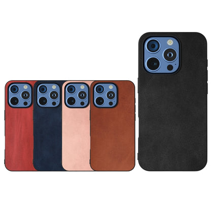 For iPhone 16 Pro Max Black Frame Two-color Calf Texture PU Phone Case(Blue) - iPhone 16 Pro Max Cases by buy2fix | Online Shopping UK | buy2fix