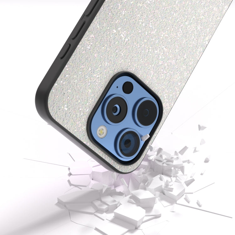 For iPhone 16 Pro Max Black Frame Colorful Glitter Phone Case(White) - iPhone 16 Pro Max Cases by buy2fix | Online Shopping UK | buy2fix