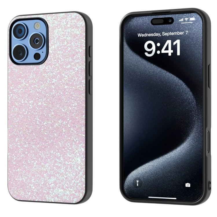 For iPhone 16 Pro Black Frame Colorful Glitter Phone Case(Glitter Pink) - iPhone 16 Pro Cases by buy2fix | Online Shopping UK | buy2fix